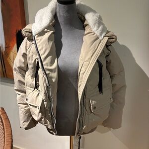 Orolay Light Tan Puffer Jacket Quilted Insulated Size Small